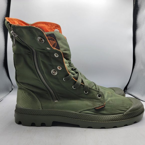 Palladium X Alpha Industries Baggy Zip Ma-1 Mens 13 Sage Green Orange Boots - Picture 7 of 13